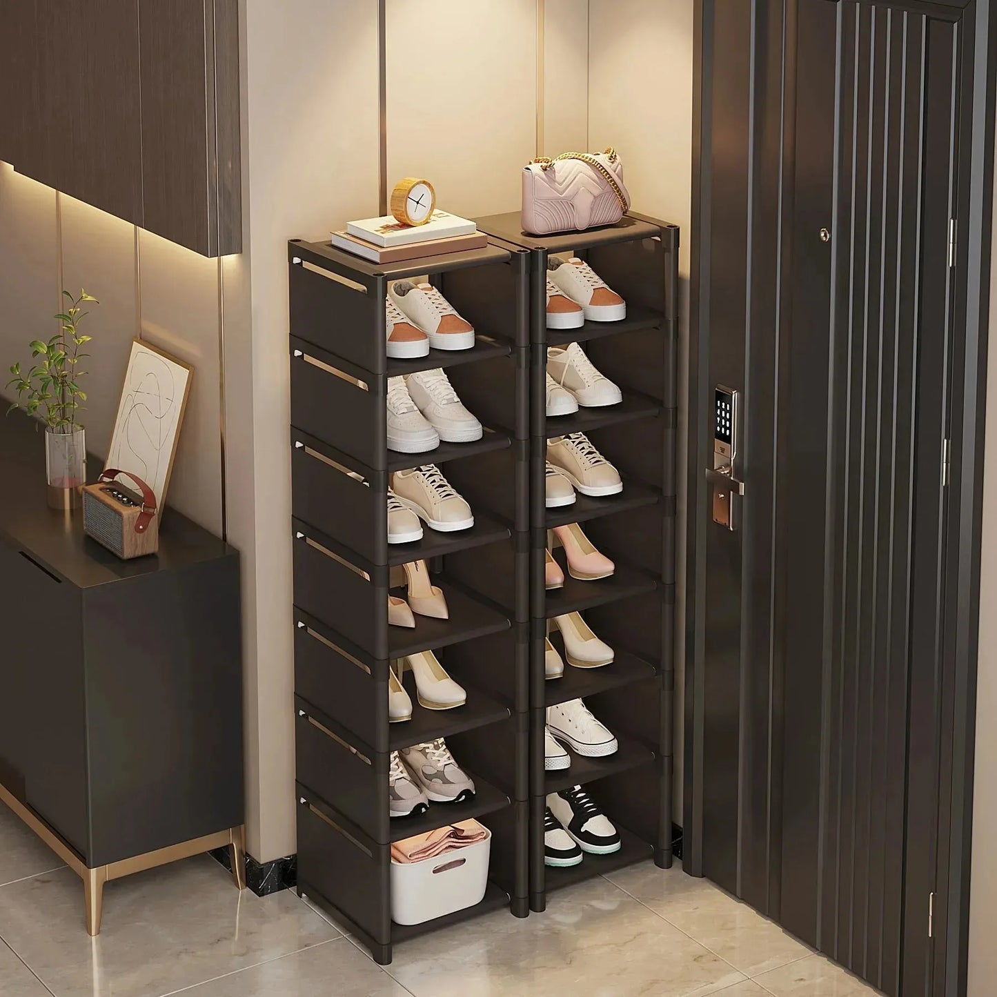 Slim Stackable Shoe Organizer – 7-Tier Space-Saving Storage