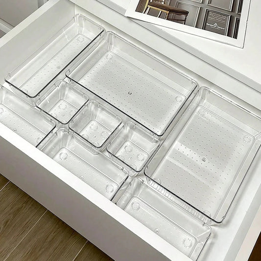 7-Piece Clear Drawer Organizer Set