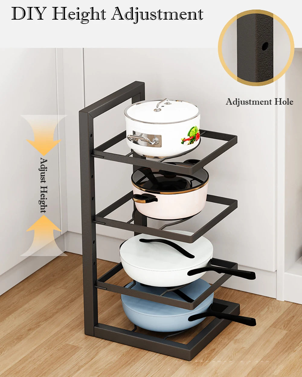 Adjustable Pot & Pan Organizer Rack