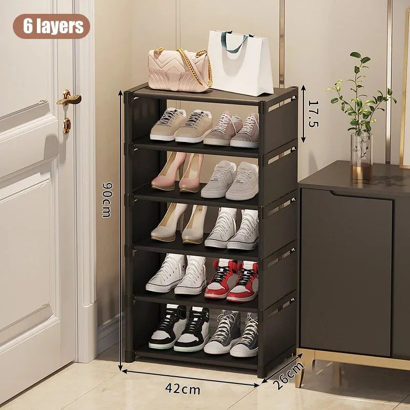 Slim Stackable Shoe Organizer – 7-Tier Space-Saving Storage