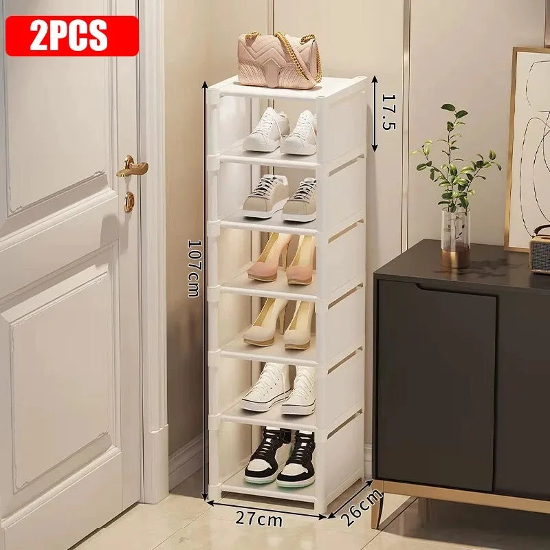 Slim Stackable Shoe Organizer – 7-Tier Space-Saving Storage