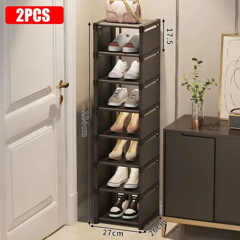 Slim Stackable Shoe Organizer – 7-Tier Space-Saving Storage