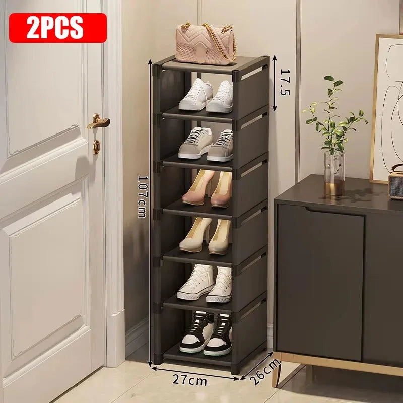 Slim Stackable Shoe Organizer – 7-Tier Space-Saving Storage